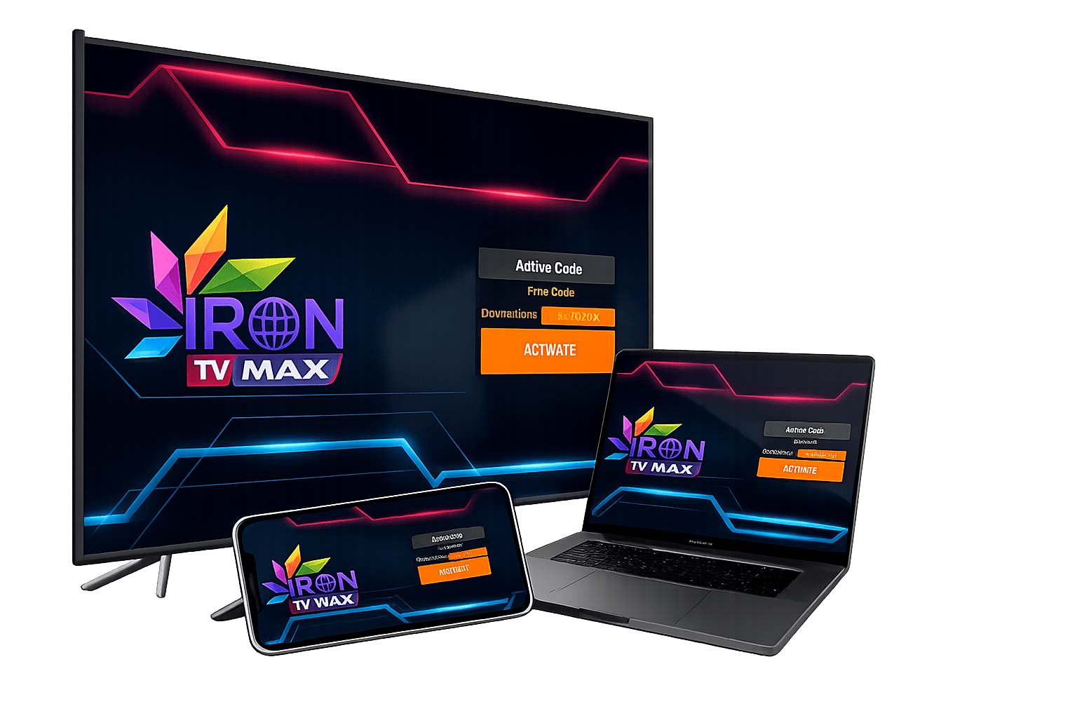 IRON TV MAX sur TV, tablette, PC et smartphone